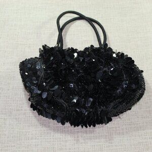 Vintage Nicole Lee Collection Black Large Sequin Hand Bag
